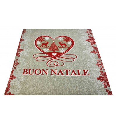 Beige Teppich Frohe Weihnachten Läufer 100 x 100 cm. BE1