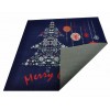 Tappeto blu Merry Christmas passatoia 100x110 cm. B6Bis