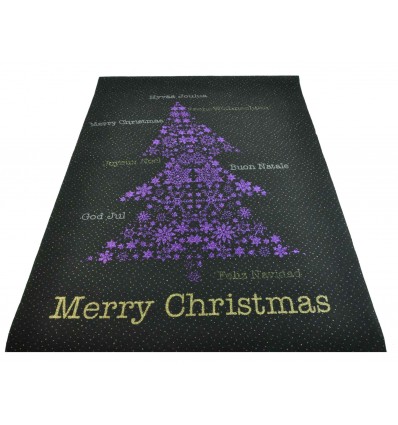 Black Christmas tree rug runner 100x134 cm. N3
