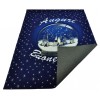 Coureur de tapis bleu boule de neige Noël 100 x 139 cm. B7