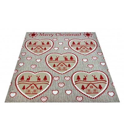 Corredor de feliz Navidad alfombra beige 100 x 104 cm. BE2