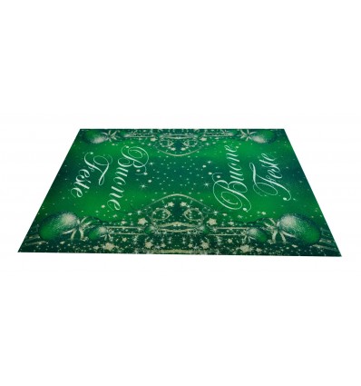 Tappeto di Natale verde BUONE FESTE passatoia 100x142 cm. VE1