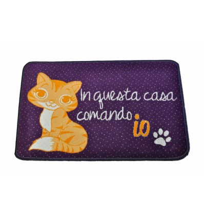 PLATA mate Terciopelo gato de la alfombra 40 x 60 cm