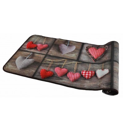 Tappeto cucina GRAFIC CUORI largo 57 cm. varie misure