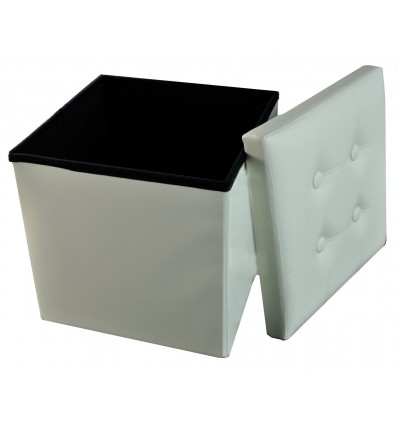 Ecopelle almacenamiento de color sólido del otomano