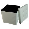 Ecopelle storage Ottoman solid color