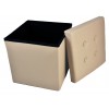 Ecopelle storage Ottoman solid color
