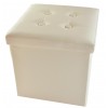 Ecopelle storage Ottoman solid color