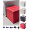 Ecopelle storage Ottoman solid color