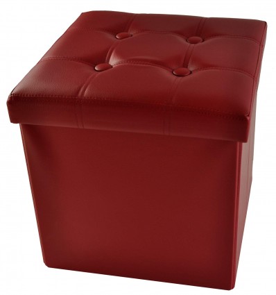 Ecopelle rangement couleur unie Ottoman