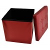Ecopelle storage Ottoman solid color