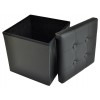 Ecopelle storage Ottoman solid color