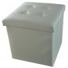 Ecopelle storage Ottoman solid color