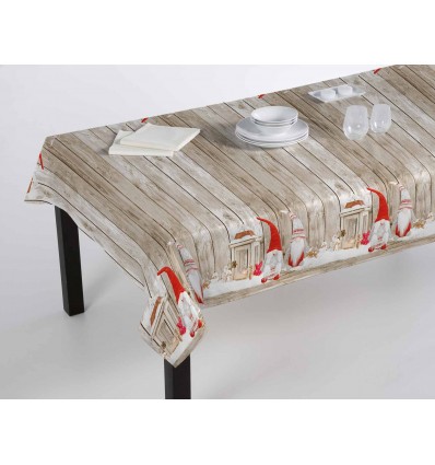 Tovaglia natalizia stampa digitale GNOMI LEGNO