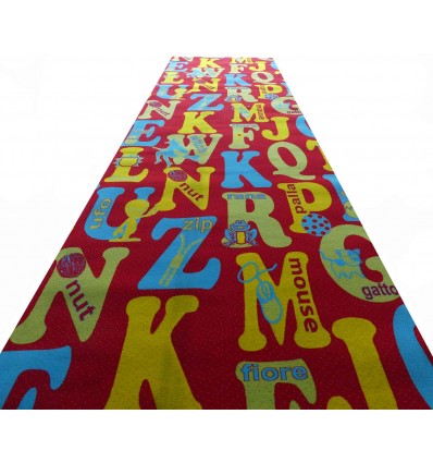 Tappeto corsia su misura taglio a vivo H. 100 cm. LETTERS