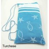 FOUTA serviette de mer pour COT 75x195 cm. Avec oreiller MARINE
