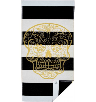 Telo mare spugna jacquard SKULL GOLD 90x170 cm.