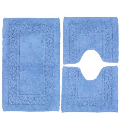 Set 3 piezas algodón antideslizante alfombra de baño ISCHIA