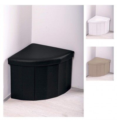 Faux leather storage Ottoman solid angle CORNER
