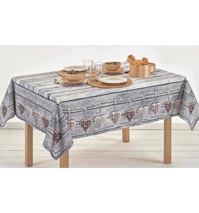 Tovaglia cotone quadrata e rettangolare stampa digitale CUORI APPESI