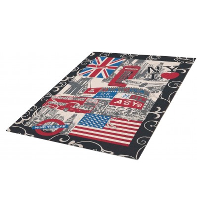 Alfombra del telar jacquar del pueblo 115 x 175 cm.