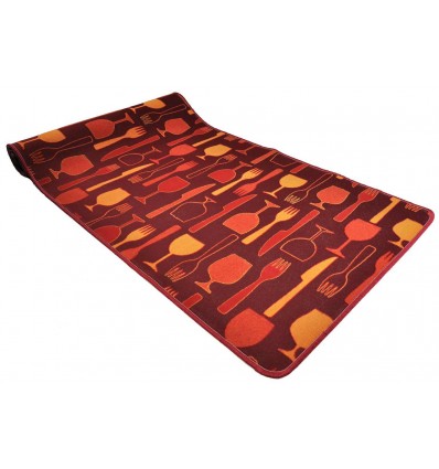 Posate 3d tappeto cucina largo 68 cm.