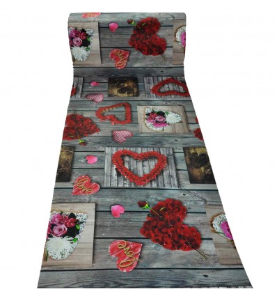 Cuori Tavole tappeto cucina stampa digitale AL TAGLIO