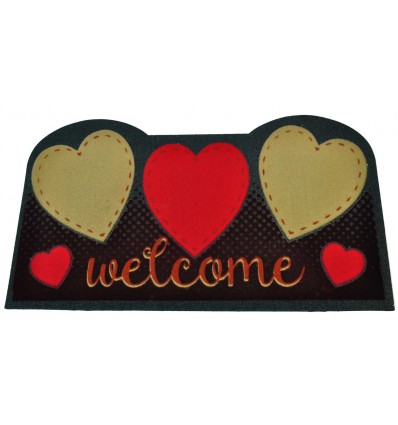 Flocked door mat 40x70 cm. CUORI FLOMAT