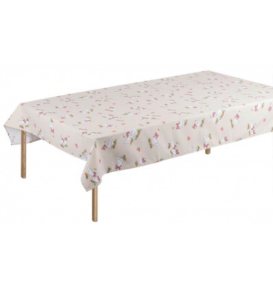 Rectangular tablecloth and square printed cotton ANATRA