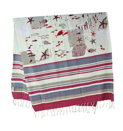 Telo mare fouta 100x200 cm. FISH