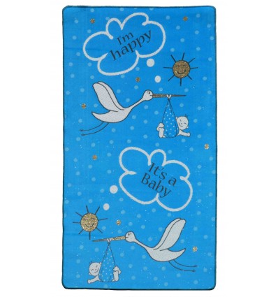 Addobbi nascita bambino tappeto bordato BABY 100x180 cm.