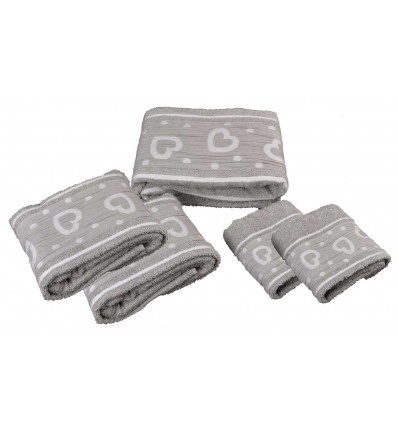 Amore cuori Set de 5 pièces. Serviettes éponge