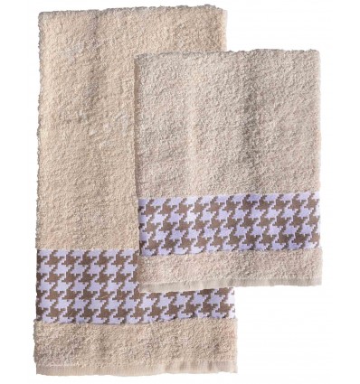 Pied de poule paire de serviettes