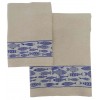 Pair of towels and bath towel in cotton sponge PESCIOLINI