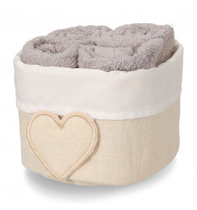 Lavados de baño con juego de cesta de tela 4 uds. SUSANNA