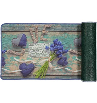 Tappeto cucina multiuso passatoia antiscivolo largo 50 cm. PATCHWORK CUORE