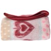 Coperta misto lana double face CUORI