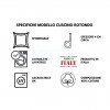 Sequoia cuscino coprisedia ROTONDO con fascia