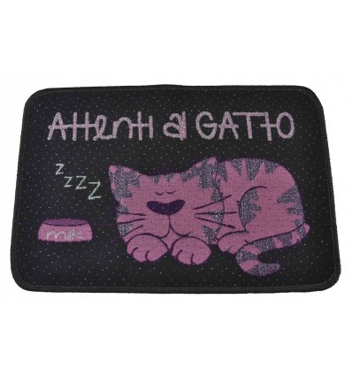 Tappeto Zerbino Velvet cm 40X60 GATTO LILLA