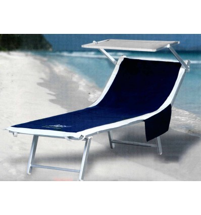 Telo mare lettino ricamato arancio con tasche 70x190 cm