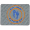 Doormat entrance mat 50X68 cm. WAIT HERE ORANGE