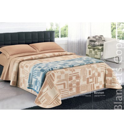 Boston Wolle Mischung Decke und einem halben 180 x 220 1piazza cm.