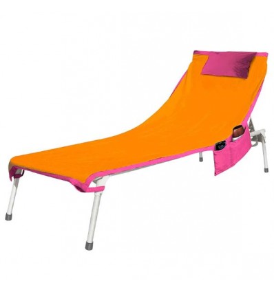 Toalla de playa de arena de tumbona cm 70 x 190 con bolsillos.