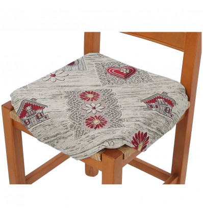 Cojín de silla de cocina con funda extraíble con solapas GARDENA DELUXE