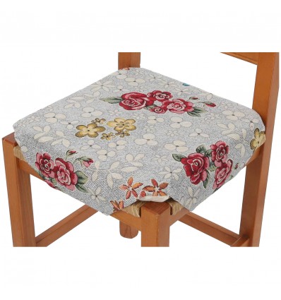 Cuscino coprisedia imbottito con alette gobelin ROSETO DELUXE