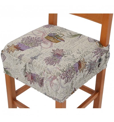 Cuscino coprisedia sfoderabile con fascia elastica LAVANDA LUXORY