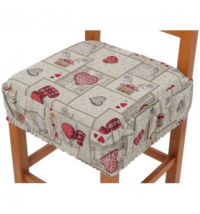 Cojín de funda de silla lavable con banda elástica CAL T ROSSO LUXORY