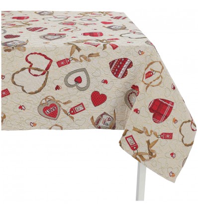 Jacquard tablecloth cover in cotton blend LOVE LUXORY