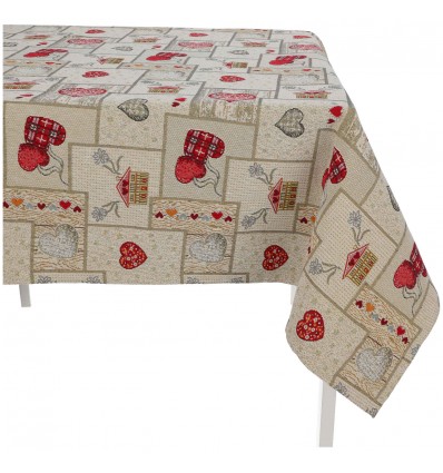 Tischdecke Tischdecke aus Baumwollmischung CAL T RED LUXORY