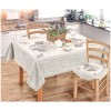 Housse de table en nappe chenille placée CUORI LAVANDA